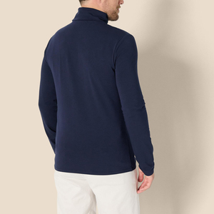 Wholesale <b>Mens</b> <b>Turtle</b> High <b>Neck</b> Long Sleeve Shirt Casual Solid Color Ribbed Knit Undershirt For Daily Wear Comfortable For <b>Men</b> - Product Image 2