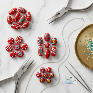 200 pièces de perles en verre turquoise faites à la main en gros |   Perles décoratives de différentes tailles et formes pour bijoux, bracelets et fournitures d'artisanat - Product Image 5