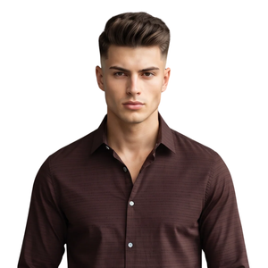 Dark <b>Brown</b> <b>Mens</b> Floral Printed Long Sleeve <b>Shirt</b> Button Down Casual Slim Fit Fashion Dress <b>Shirt</b> Custom Apparel Manufacturer - Product Image 3