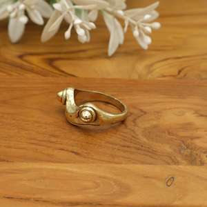 Vintage Style Gold <b>Statement</b> <b>Ring</b>, Abstract Dome Minimalist Artisan Sculptural Jewelry, Modern Organic Gift - Product Image 4