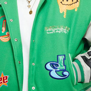 Veste de baseball personnalisée pour l'hiver, grande taille, imperméable, écologique, avec patchs brodés, manches en laine, sport, homme - Product Image 6