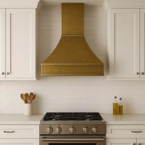 Hotte de cuisine en laiton raffiné offrant des performances professionnelles, un design élégant et une qualité supérieure, fabriquée à la main en métal. - Product Image 1