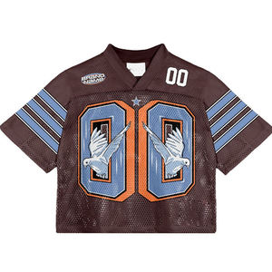 Sportswear Trendy Streetwear Retro Crop American Football <b>Shirt</b> Custom Sublimated Printing Mesh American Football Jersey - Product Image 4