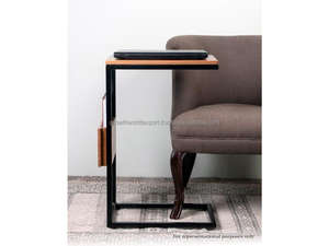 Mesa de Centro en Forma de C para Sofá, Cama, Escritorio Grande, Mesa Auxiliar Moderna con Marco de Madera para Sala de Estar, Comedor, Dormitorio - Product Image 2