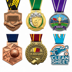 Medallas de Fútbol Personalizadas con Grabado Láser |   Acabado Esmaltado y Antiguo — Venta al por Mayor para Eventos Deportivos - Product Image 2