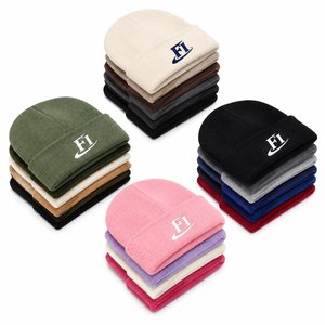 Vente en gros de bonnets d'hiver personnalisés avec logo, pour hommes, femmes, bébés, enfants, tout-petits, chapeaux en tricot brodés, Y2K USA - Product Image 1