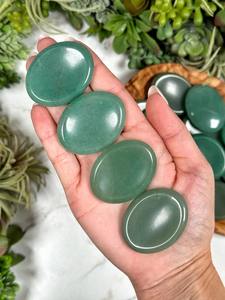 Fabricante, venta al por mayor, cristal ovalado tallado Natural, piedra de preocupación, ágata, piedra preciosa verde semipreciosa, 30-40mm, artesanía, curación potente - Product Image 2