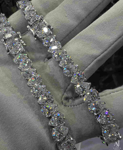 925 Silver Gold Plated Moissanite Hip Hop Tennis Bracelet Round Brilliant Cut Claw <b>Set</b> Iced Chain <b>Bangle</b> for Wedding Party Gift - Product Image 5