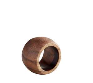 Porte-serviettes en bois de manguier de qualité supérieure avec anneau rond fait main style bambou brun foncé à prix d'exportation - Product Image 5