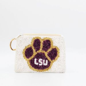 Monedero de lujo con bordado de cuentas y cierre de cremallera, hecho a mano por artesanos, con cuentas de semillas, para colección de lujo. - Product Image 5
