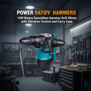 Martillo Demoledor Rotatorio de 110V y 45mm con Control de Vibración y Estuche de Transporte - Product Image 3
