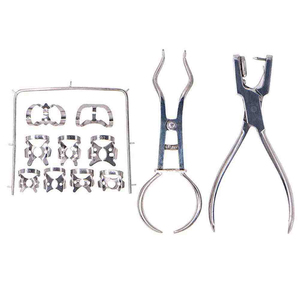 CE Certified Stainless Steel Professional Dental Rubber Dam Forceps Kit <b>Hole</b> <b>Puncher</b> Pliers Set Dental Instrument Class I - Product Image 3