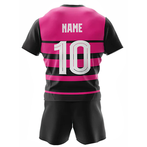 Nouvel arrivage : Ensemble d'uniformes de rugby personnalisables et respirants 100 % polyester pour adultes, avec logo personnalisé, conception OEM, séchage rapide - Product Image 6