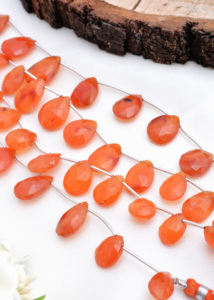 Perlas facetadas de cornalina natural de 8 pulgadas, piedras preciosas naturales para la elaboración de joyería fina. - Product Image 5