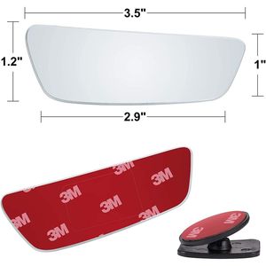 Specchietti Retrovisori Angolo Cieco Rettangolari da 3,5 Pollici Universali HD Convessi Grandangolari Adesivi Senza Cornice Regolabili per Auto - Product Image 3