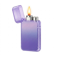 Briquet électronique portable avec design transparent coupe-vent, idéal pour barbecue extérieur et cigarettes – Meilleure vente