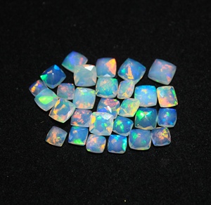 HASNAIN GEMS Vente en gros Opale naturelle du Rajasthan 6mm/7mm taille coussin, avec jeu de couleurs et d'étincelles, pierres précieuses en vrac pour la fabrication de bijoux - Product Image 1