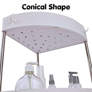 Three-Layer Corner Storage Rack With <b>Wheels</b> For Kitchen Food Organization <b>Plastic</b> Minimalist Design - Product Image 6
