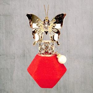 Adorno Navideño de Lujo Más Vendido, Decoración de Navidad y Año Nuevo, Terciopelo Rojo, Acrílico Flocado, Vestido 2D, Árbol 3D, Cisne, Botella de Perfume - Product Image 6