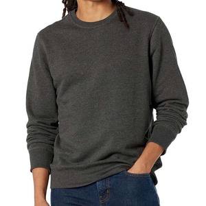 Sweat-shirts à manches longues surdimensionnés pour hommes, de qualité supérieure, brodés, en coton mélangé respirant, gris - Product Image 5