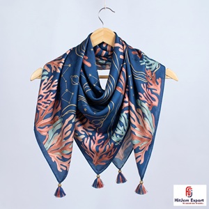 Custom Printed <b>Scarf</b> Fabric Premium Quality Lightweight White Label Service OEM ODM Textile Manufacturer Bali Custom Fabric - Product Image 1