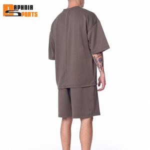 Fabricante de Ropa Personalizada para Hombre, Conjuntos de Camisetas y Pantalones Cortos, Trajes Deportivos Holgados de 2 Piezas para Verano - Product Image 3
