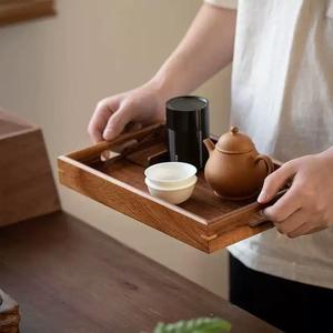 Nueva Bandeja de Servicio de Bambú Elegante para Té y Comida, Estilo Japonés, con Diseño de Nogal Sudamericano, Ideal para el Hogar y Restaurantes - Product Image 4