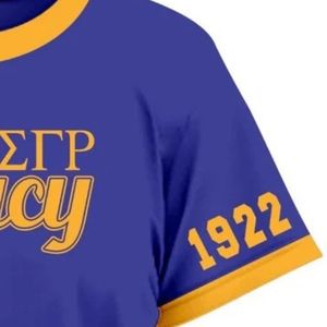 Camiseta de la Hermandad Sigma Gamma Rho, Personalizada con Letras Griegas, de Algodón, Estilo Bordado Premium, Prenda Informal de Manga Corta - Product Image 5