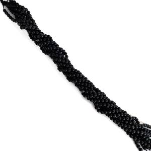 Perles rondes lisses en onyx noir naturel pour la fabrication de bijoux, pierres brutes en vrac, taille de perçage - Product Image 2
