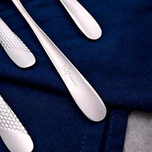 MiniGlow Stainless Steel Metal and Wood Mini Dessert <b>Forks</b> (Set of 4) for Dining Fruit Camping Tableware - Product Image 4