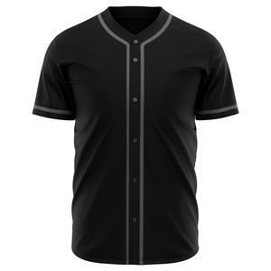 Maillot de baseball noir pour homme, manches courtes, boutons sur le devant, évacuation de l'humidité, coupe classique, couleur unie, vêtements de sport pour adultes - Product Image 6