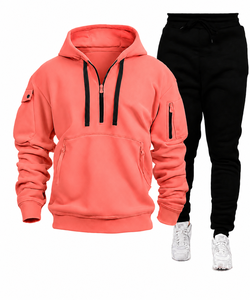 Ensemble de survêtement unisexe SANGLASPORTS respirant 100 % coton, imprimé hiver, à capuche, deux pièces, streetwear, vêtements de sport doux et légers - Product Image 4