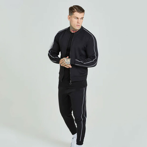 Survêtement décontracté en coton et polyester, uni, respirant, à séchage rapide, unisexe, personnalisable avec logo, pour hommes, vente en gros - Product Image 2