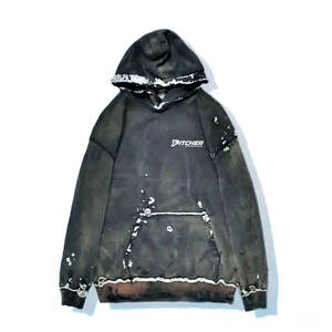 เสื้อฮู้ดดี้ผู้ชายสไตล์ดิสเทรส ทนทาน เหมาะสำหรับสตรีทแวร์ในเมือง ผลิตจากผ้าคอตตอนผสมคุณภาพสูง - Product Image 5