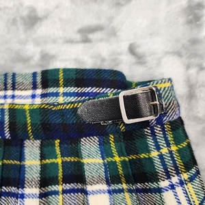 Jupe Vintage Femme Plissée Longue en Laine Tartan Vert Bleu avec Boucle Kilt 2026 - Product Image 6