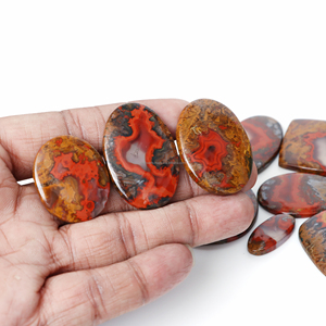 Venta al por mayor de cabujones de ágata natural en formas mixtas (pera, ovalada, redonda) para la fabricación de joyería de plata, gemas sueltas - Product Image 1