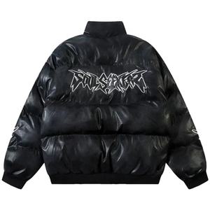 Chaquetas de Cuero con Logotipo de Goma Hechas a Medida para Hombre, Ropa de Invierno, Chaquetas de Cuero Vintage de Moda Urbana - Product Image 3