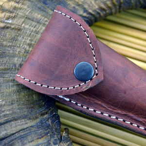 Cuchillo de Caza de Acero de Damasco con Hoja de Punta Caída y Mango de Hueso, Cuchillo Plegable de Supervivencia para Exteriores con Perilla para el Pulgar - Product Image 5