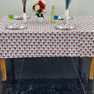 Wholesale Wedding Decoration Table Cloth for Events 100% Cotton Picnic <b>Tablecloths</b> Vintage Block Print <b>Rectangle</b> Table Cover - Product Image 3