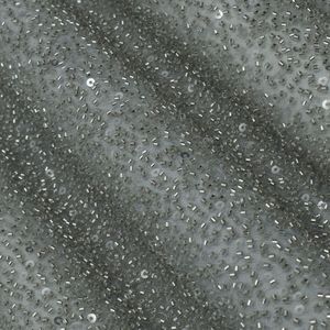 Luxury Cutdana Embroidery <b>Net</b> <b>Fabric</b> Royal Blue Sequin Beaded Tulle Mesh <b>Fabric</b> Exporter from India for Fashion Dresses - Product Image 3