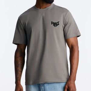 Camiseta de Algodón de Color Sólido Extra Grande para Hombre con Logotipo Personalizado, Corte Holgado, Cuello Redondo, Ropa Casual Urbana, Marca Privada, Proveedor OEM ODM - Product Image 1