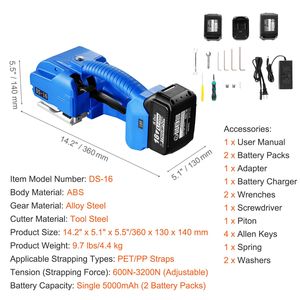 Reggiatrice Elettrica Portatile per Cinghie PP PET da 0,35-0,63 Pollici con Display Digitale e 2 Batterie da 5000mAh - Product Image 5