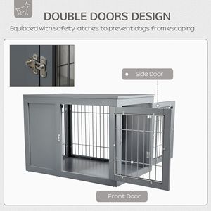 Cuccia per Cani a Doppia Porta Stile Mobiletto/Tavolino per Cani di Piccola e Media Taglia - Cuccia e Arredamento per Animali Domestici - Product Image 5