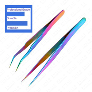 Colorful Fiber Tip Eyelash Tweezers Set Stainless Steel Precision Lash Extension <b>Tools</b> Wholesale Professional Kit - Product Image 6