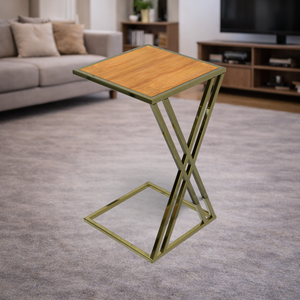 Mesa de Centro Moderna de Metal Drake con Estructura Geométrica de Acero Dorado, Diseño Elegante para Sala de Estar, Dormitorio u Oficina - Product Image 3
