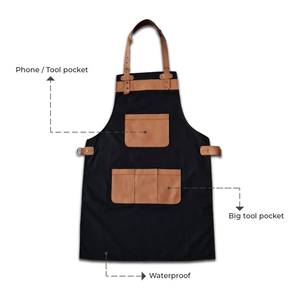 Chaleco de Trabajo de Lona de Alta Gama para Hostelería, con Logotipo Personalizado, Correas Ajustables de Cuero Genuino, para Bartenders, Barberos y Personal de Cafeterías - Product Image 4