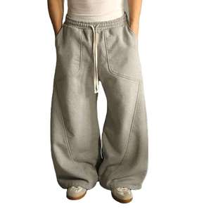 2026 Oversized Wide Leg Casual Mid Waist Lightweight Baggy Loose Fit 100% Cotton Jogger <b>Pants</b> for Men - Product Image 3