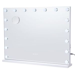 Specchio LED Hollywood per Trucco con Lampadine Dimmerabili, 3 Modalità di Illuminazione a Colori, Ingrandimento 5X Rimovibile, Direttamente dal Produttore - Product Image 3