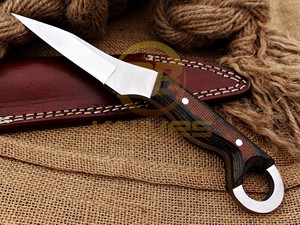 Cuchillo de Caza Hecho a Mano Personalizado, Cuchillo de Hoja Fija con Funda, Cuchillo de Supervivencia para Exteriores con Mango de Micarta, OEM - Product Image 2