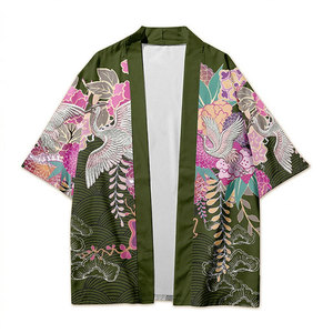Japanese Kimono Cardigan <b>Tops</b> Waterproof Long Summer Beachwear Floral Print Lace <b>Patchwork</b> Breathable Casual Knitwear OEM - Product Image 1